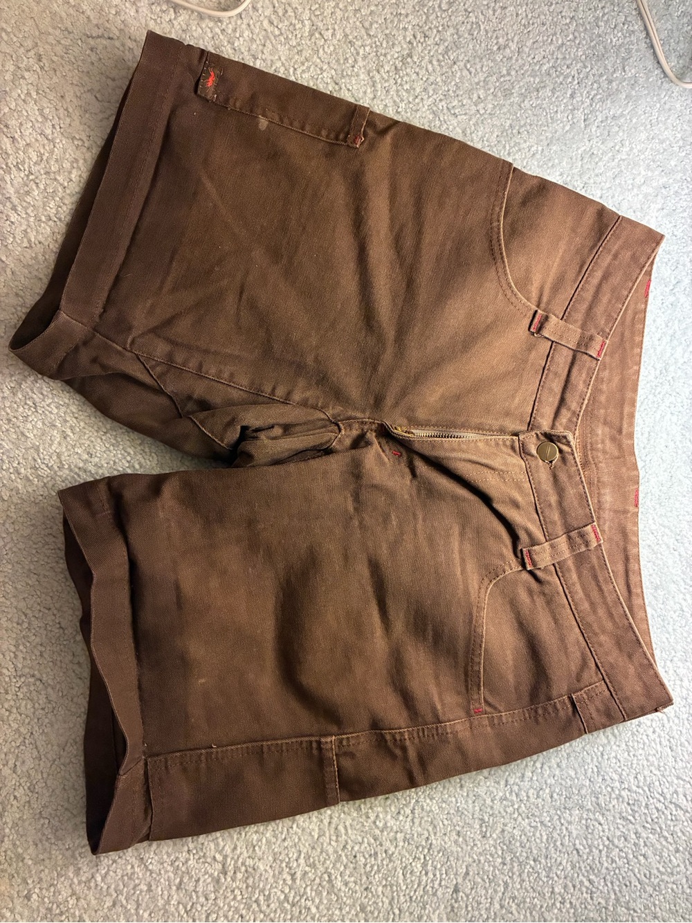 Red Ants Pants rugged brown canvas shorts, women’s 33